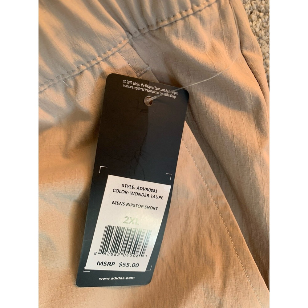 NWT Adidas Golf Ripstop Shorts Men's 2XL Taupe Tan Wicking Lightweight Pockets - Picture 5 of 6